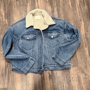 Women's Blue Denim Jacket with Sherpa TGLA